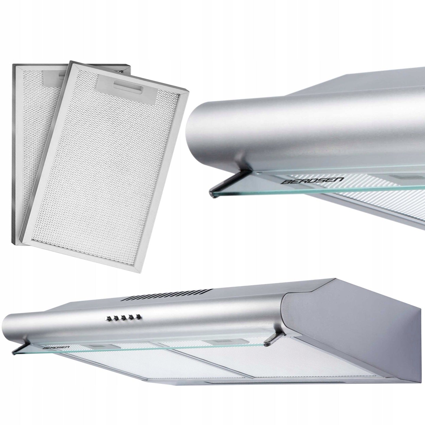 OKAP PODSZAFKOWY KUCHENNY WĘGLOWY 60cm BERDSEN INOX 10A(49,8 cm/OKAP PODSZAFKOWY KUCHENNY WĘGLOWY 60cm BERDSEN INOX 10A)
