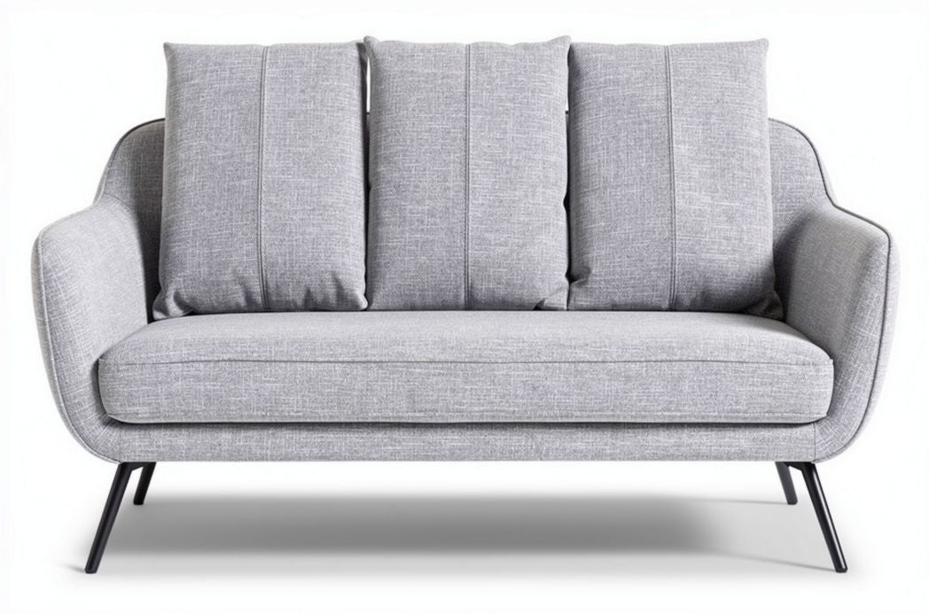 Sofa z trzema poduszkami z tkaniny w stonowanych kolorach - 180 x 80 x 80cm
