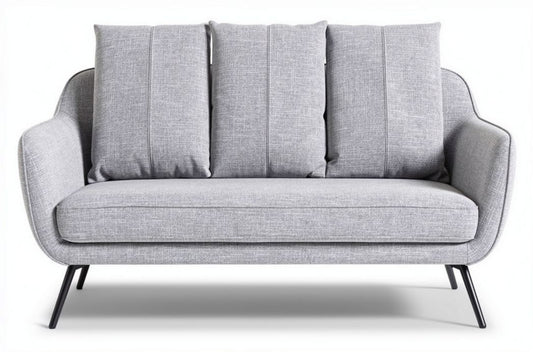 Sofa z trzema poduszkami z tkaniny w stonowanych kolorach - 180 x 80 x 80cm